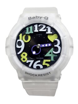 Casio Baby-G นาฬิกาผู้หญิง สายเรซิ่น Neon Illuminator BGA-131-7B4DR - White