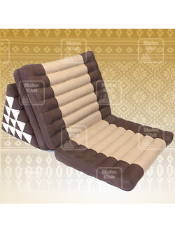 หมอนสามเหลี่ยมฝ้ายทูโทน 15 ช่องติดเบาะ3 พับ //56x180x36cm Tri-angle Cotton kapok 100%Traditional Floor Cushions 15holes with 3part of mattress.