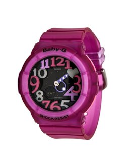 Casio Baby-G นาฬิกาผู้หญิง สายเรซิ่น Neon Illuminator POP COLOR รุ่น BGA-131-4B4DR (Pink)