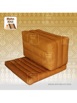 หมอนขิดเก้าลูกติดเบาะสีแก่นขนุน 52x80x28 Cm เบาะนั่ง50x50 Cm //Foldable Meditation Floor Seat 2 in 1 Set Meditation Pillow