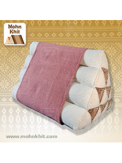 หมอนสามเหลี่ยมผ้าฝ้ายไทย 10 ช่อง 33x22x17Cm Tri-angle kapok 100%Traditional Floor Cushions 10 holes.