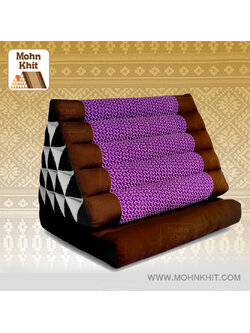 หมอนสามเหลื่ยม15 ช่องติดเบาะ1พับ ต่อผ้าพิเศษ 50x90x36Cm Tri-angle kapok Traditional Floor Cushions 15 holes with 1 part of mattress.