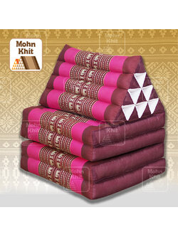 หมอนสามเหลี่ยม 10 ช่องติดเบาะ 4 พับ 53x180x30cm// Tri-angle kapok Traditional Floor Cushions 10 holes with 4 part of mattress.