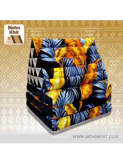 หมอนสามเหลี่ยมลายฮาวาย15 ช่องติดเบาะ3 พับ 57cmx180cmx36cm Tri-angle Cotton kapok 100%Traditional Floor Cushions 15 holes with 3 part of mattress.