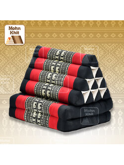 หมอนสามเหลี่ยม10 ช่องติดเบาะ 2 พับ 50x116x38 cm//Tri-angle kapok 100%Traditional Floor Cushions 10 holes with 2 part of mattress.