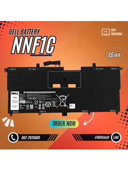 Battery Dell XPS 13 9365, 4-Cell 46Wh, แบตเตอรี่ Dell NNF1C ของแท้รับประกันศูนย์ Dell Thailand ราคาไม่แพง