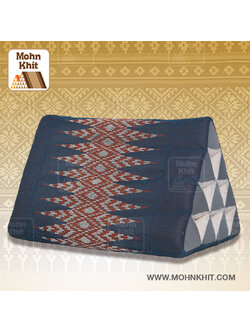 หมอนสามเหลี่ยม10ช่องแต่งผ้าทอ 50x28x30Cm.Decorate design Triangle kapok Traditional Floor Cushions 10 holes.