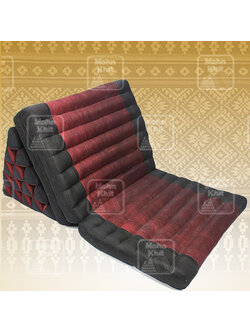 หมอนสามเหลี่ยมผ้าไหมด้าน 15 ช่องติดเบาะ3 พับ //56x180x36cm Tri-angle Cotton kapok 100%Traditional Floor Cushions 15holes with 3part of mattress.