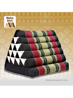 หมอนสามเหลี่ยม 15 ช่องติดเบาะ 1 พับ 55cmx76cmx36 cm Triangle Khit Thai Floor Cushions Traditional handmade 15 holes with 1 part of mattress.