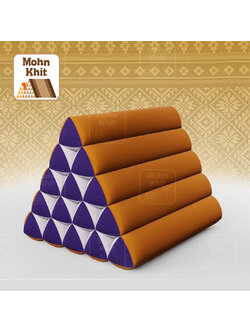 หมอนสามเหลี่ยม15 ช่องเดี่ยว ประกบคู่2สีผ้าฝ้าย 52cmx36cmx32cm// Thai Tri-angle Cotton Design Traditional Floor Cushions.