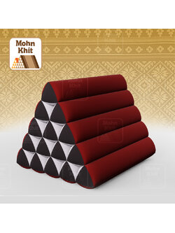 หมอนสามเหลี่ยม15 ช่องเดี่ยว ประกบคู่2สีผ้าฝ้าย 52cmx36cmx32cm// Thai Tri-angle Cotton Design Traditional Floor Cushions.