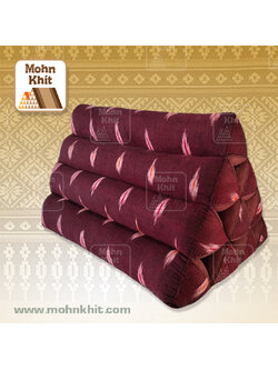 หมอนสามเหลี่ยมกลางแต่งผ้าฝ้ายน้ำตาล 10 ช่อง35x25x21 Cm//Tri-angle kapok 100%Traditional Floor Cushions 10 holes.