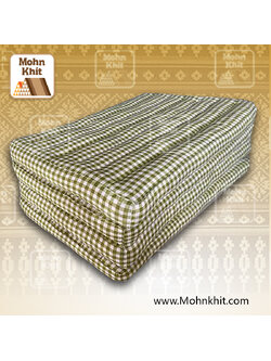 ที่นอนนุ่นลายตารางเขียว 4 พับใหญ่ 90x180x7Cm /Thai Folding mattresses Our traditional Thai Mattress is hand stuffed with natural kapok.