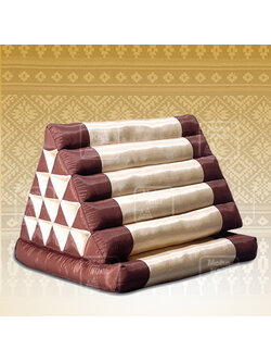 หมอนสามเหลี่ยม 15 ช่องติดเบาะ 1 พับผ้าไหม2 สี 55cmx76cmx36 cm Triangle Khit Thai Floor Cushions Traditional handmade 15 holes with 1 part of mattress.