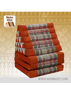หมอนสามเหลี่ยม 15 ช่องติดเบาะ 3พับงานดีไซด์ 60x180x38 cm Triangle kapok100%Traditional Floor Cushions 15 holes with 3 part of mattress.