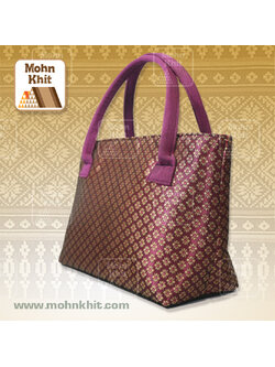 กระเป๋าผ้าไทย,กระเป๋าผ้าขิด กระเป๋าถือ กระเป๋าหิ้ว 10x19x19Cm//Khit Bag, Tote Bag, Tote Bag