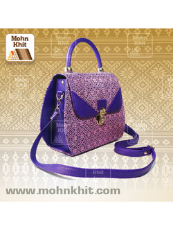 กระเป๋าผ้าทอลายตะขอ กระเป๋าถือ กระเป๋าหิ้ว 11x27x16 Cm//Khit Bag, Tote Bag, Tote Bag