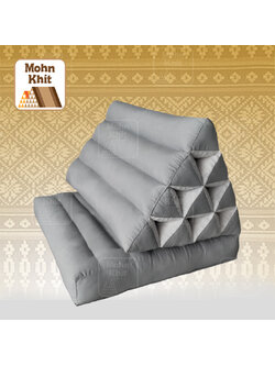 หมอนสามเหลี่ยมสีพื้น10 ช่องติดเบาะ 1 พับ 50x35x76Cm Tri-angle Khit kapok 100%Traditional Floor Cushions 10 holes with 1part of mattress.