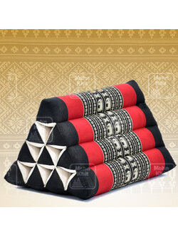 หมอนสามเหลี่ยม 10 ช่อง50x28x30Cm Tri-angle kapok 100%Traditional Floor Cushions 10 holes.