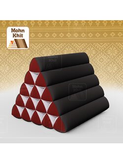 หมอนสามเหลี่ยม15 ช่องเดี่ยว ประกบคู่2สีผ้าฝ้าย 52cmx36cmx32cm// Thai Tri-angle Cotton Design Traditional Floor Cushions.