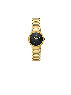 Rado Centrix Jubile Black Diamond Dial Gold-Plated Stainless Steel Ladies' Watch รุ่น R30528713