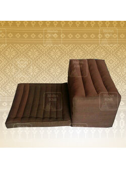 หมอนขิดเก้าลูกติดเบาะสีพื้น 52x80x28 Cm เบาะนั่ง50x50 Cm //Foldable Meditation Floor Seat 2 in 1 Set Meditation Pillow