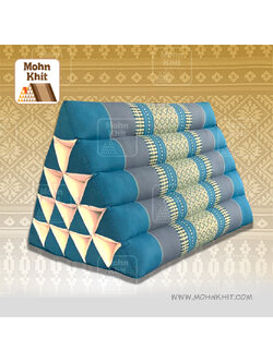 หมอนสามเหลี่ยม15ช่องเดี่ยวลายขิด 52cmx36cmx32cm// Thai Tri-angle Cotton kapok 100%Traditional Floor Cushions .