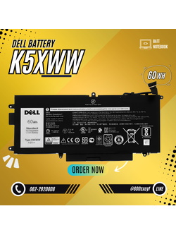 Battery Dell Latitude 7389 2-in-1, 4-Cell 60Wh, แบตเตอรี่ Dell K5XWW ของแท้รับประกันศูนย์ Dell Thailand ราคาไม่แพง