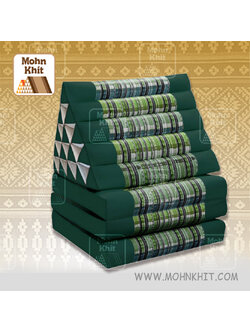 หมอนสามเหลี่ยม 15 ช่องติดเบาะ 3พับงานดีไซด์ 60x180x38 cm Triangle kapok100%Traditional Floor Cushions 15 holes with 3 part of mattress. สำเนา