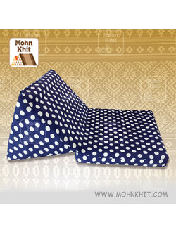 หมอนสามเหลี่ยม 15 ช่องติดเบาะ1 พับ ปลอกสวมซิป ลายจุด 57cmx76cmx36 cm Triangle Khit Thai Floor Cushions Traditional 15 holes with 1 part of mattress.