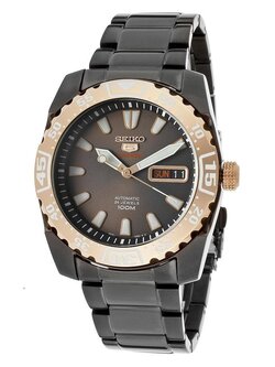 Seiko 5 Spor Automatic นาฬิกาข้อมือผู้ชาย สายสแตนเลส รุ่น SRP172 - สีดำ