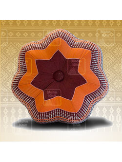 หมอนฟักทองใหญ่ลายขิดขนาด 30x30x14Cm// Pumpkin pillow with Khit pattern,