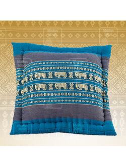 หมอนอิงแบบหักขอบสีฟ้าช้าง 50x50Cm, Thai Leaning Cushions Khit Pillow 50x50 Cm Kapok100%