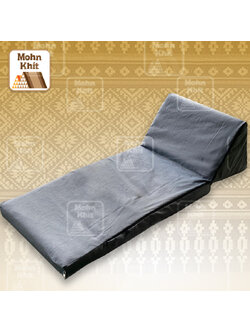 หมอนสามเหลี่ยม 15 ช่องติดเบาะ 3พับสีพื้น+ปลอกซิปเต็มใบ // 50x179x36 cm Tri-angle Khit kapok100%Traditional Floor Cushions 15 holes with 3 part of mattress.