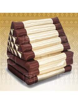 หมอนสามเหลี่ยมผ้าไหมมันเงา 15 ช่องติดเบาะ3 พับ //56x180x36cm Tri-angle Silk kapok 100%Traditional Floor Cushions 15holes with 3part of mattress.