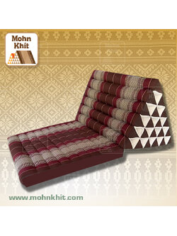 หมอนสามเหลี่ยม 21ช่องใหญ่ผ้าขิดไทยเบาะ 1 พับ 80cmx120cmx55 cm // Big Triangle Khit Thai Floor Cushions Traditional handmade 21 holes. สำเนา