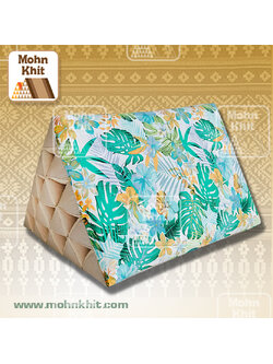 หมอนสามเหลี่ยม15ช่องลายฮาวายใหญ่ 70cmx39cmx39cm// Thai Tri-angle Cotton kapok 100%Traditional Floor Cushions .