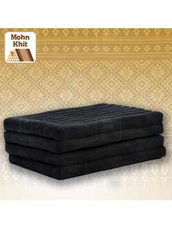 ที่นอนขิด 4 พับใหญ่สีพื้นดำ 80x180x7Cm , Thai Folding mattresses Our traditional Thai Mattress is hand stuffed with natural kapok.