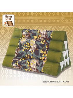 หมอนสามเหลี่ยม10ช่อง 50x28x30Cm.Decorate design Triangle kapok Traditional Floor Cushions 10 holes.