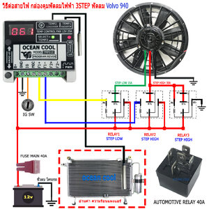 TMP01E(REV09) ร่วมกับ Relay5 ขา เพื่อมาคุมความเร็ว ของ พัดลม VOLVO 940