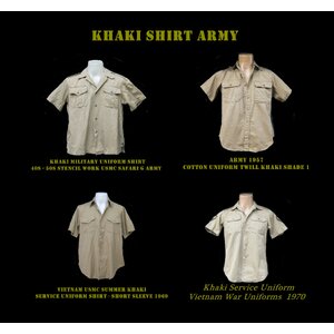 Khaki Military Uniform Shirt เสื้อสีกากี ทหาร