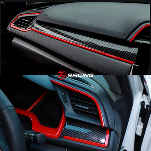 คิ้วแต่งคอนโซลหน้าสีแดง CIVIC FC CIVIC FK 5 ชิ้น รับประกัน 1 ปี 2016-2022