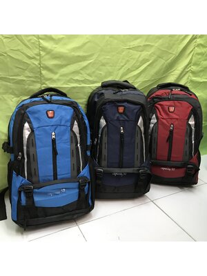 กระเป๋า เสื้อผ้า เดินทาง ใหญ่ เป้ สะพายหลัง ซิปหน้าแนวตั้ง เดินเขา ท่องเที่ยว ทำงาน ผ้าหนา กันน้ำ ขนาดกระเป๋าสูง 55 ซม.