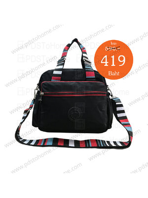 กระเป๋า ถือ สะพายไหล่ คาดลำตัว แต่งสาย 3 สี