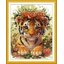 Tiger with flowers (ไม่พิมพ์/พิมพ์ลาย)