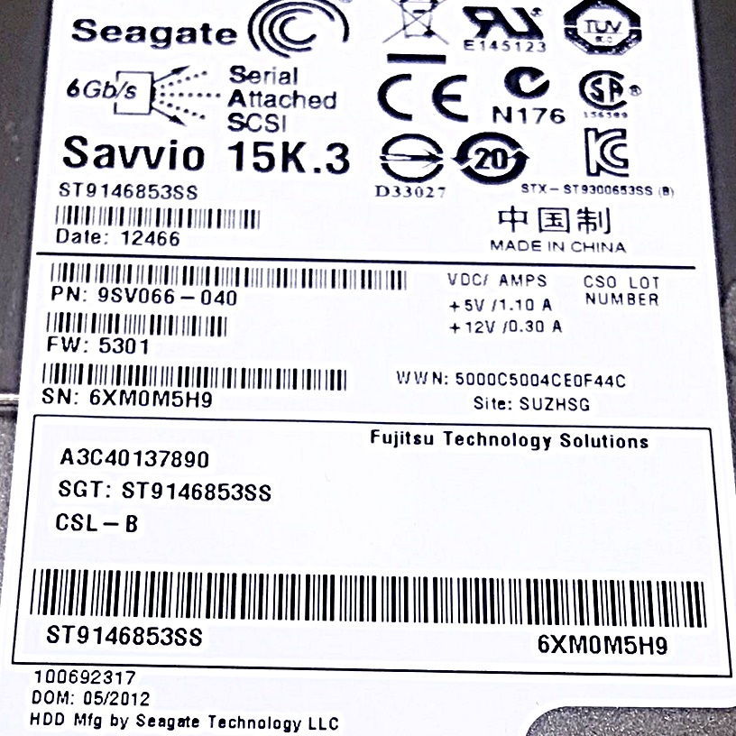 NEC Fujitsu A3C40137890 / ST9146853SS / 9SV066-040 [TorCompTH Thailand - ขาย จำหน่าย ราคา] NEC 146GB 15K 6G SAS 2.5in HDD for NEC Express5800/R120d-2M