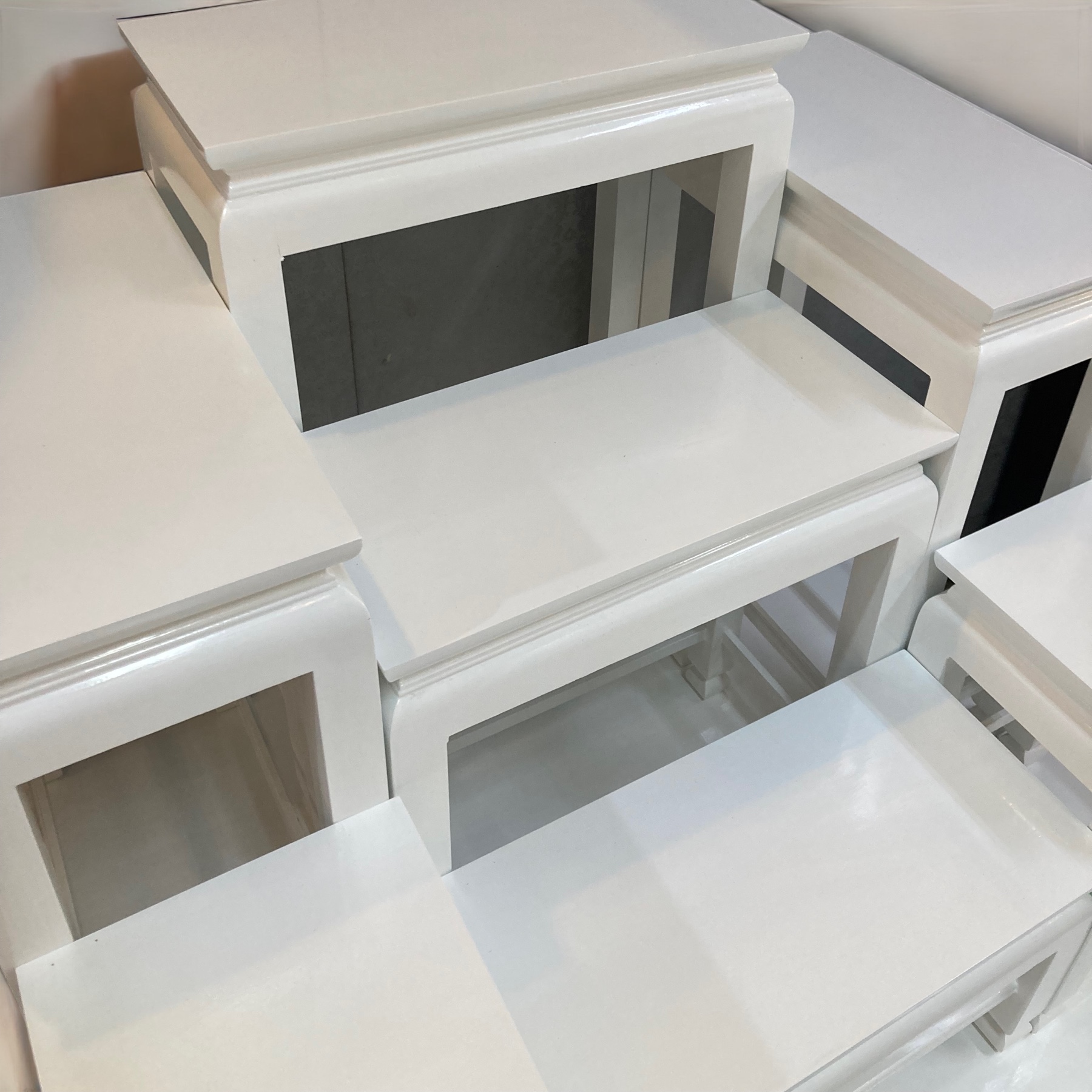 โต๊ะหมู่ 7 หน้า 8 ด้านขาว ขาตุ่ม