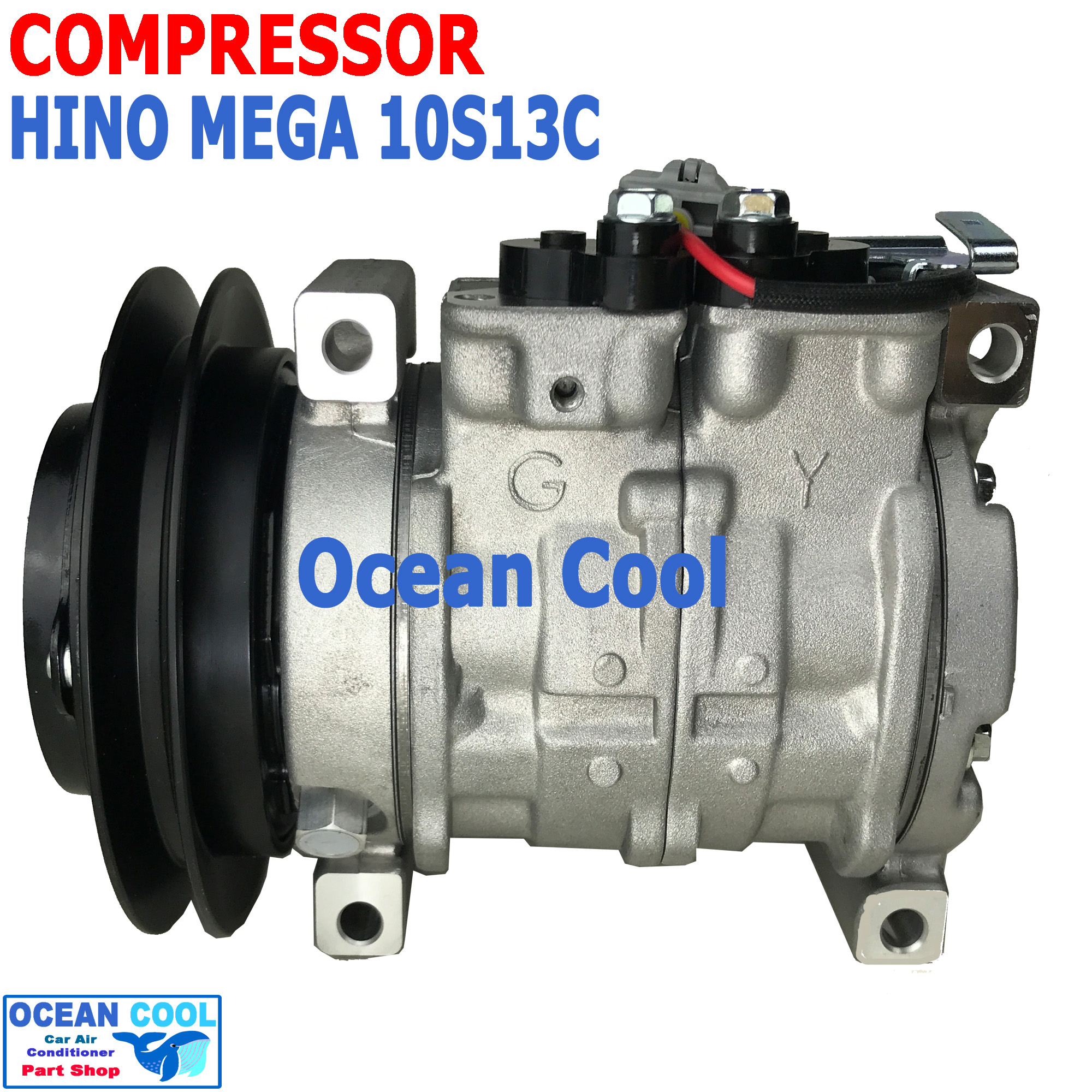 คอมเพรสเซอร์ ฮีโน่ เมก้า 6 ล้อ 10S13C 24V. COM0057 ฮีโน ดรูโทร่ สายพาน ร่อง A 12.5 Compressor Heno Mega druto dutro 720 คอมแอร์รถยนต์ คอมแอร์ ดรูโท่ ดูโท่ ดูโทร่ คอมเพลสเซอร์ ร่องเอ สายพานร่องวี