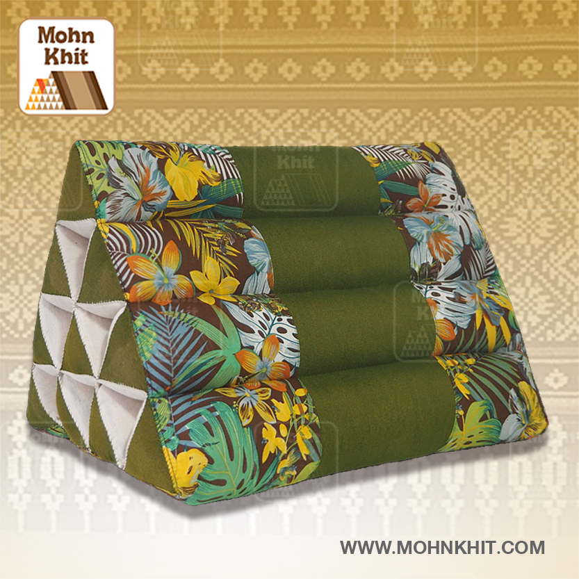 หมอนสามเหลี่ยม10ช่อง 50x28x30Cm.Decorate design Triangle kapok Traditional Floor Cushions 10 holes.