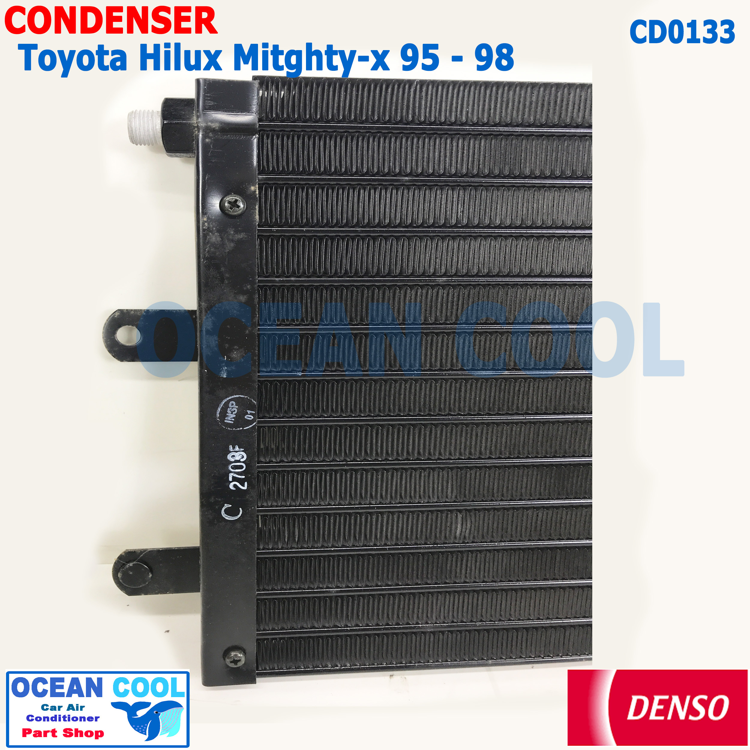 แผงแอร์ โตโยต้า ไฮลัก ไมตี้ เอ๊ก 1995 - 1998 Denso TG147700-59204D CD0133 TOYOTA HILUX MIGHTY-X CONDENSER รังผึ้งแอร์ แผงรังผึ้ง แผงคอยล์ร้อน คอนเดนเซอร์ อะไหล่ แอร์
